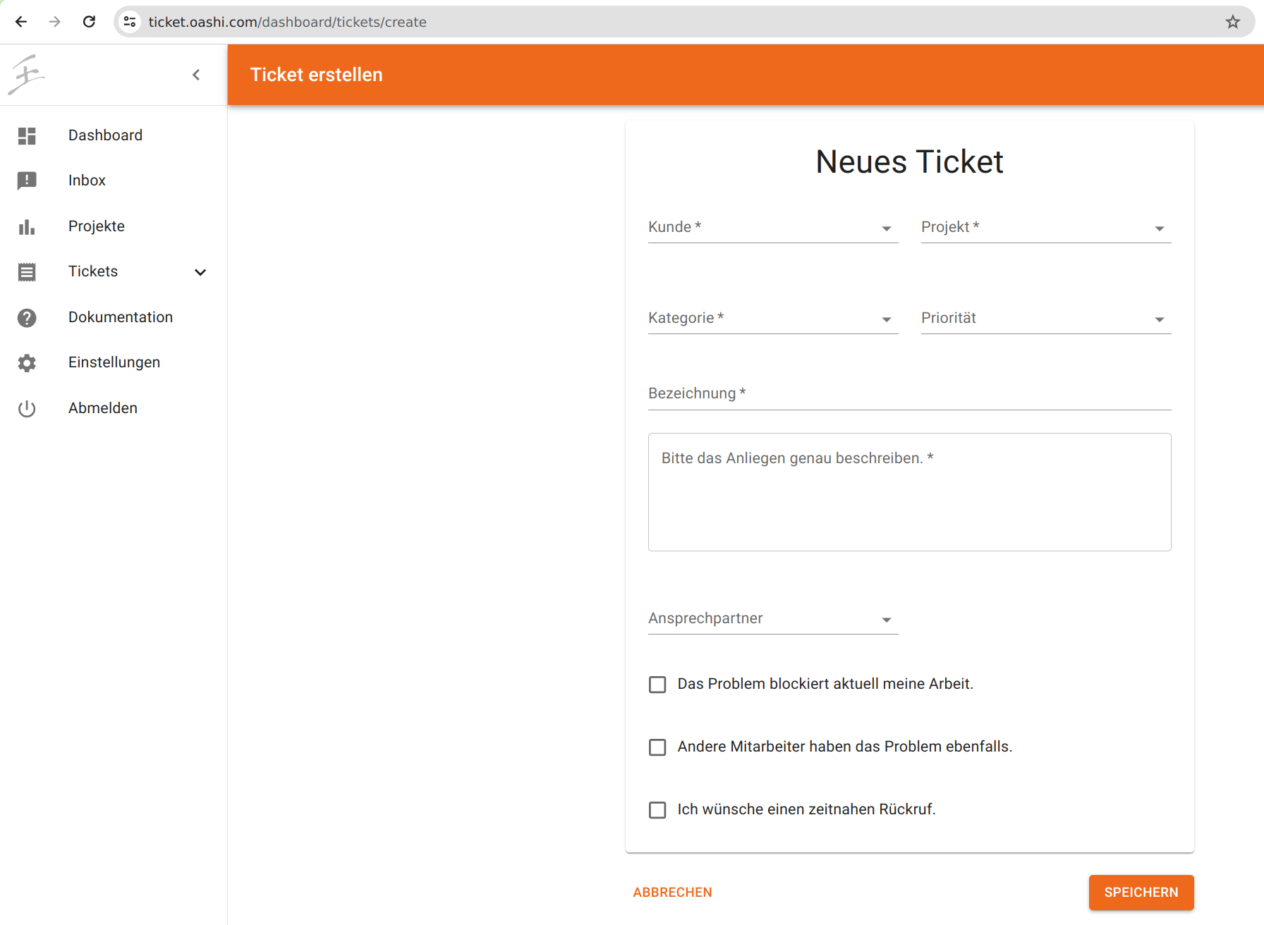 modules ticket erstellen web create