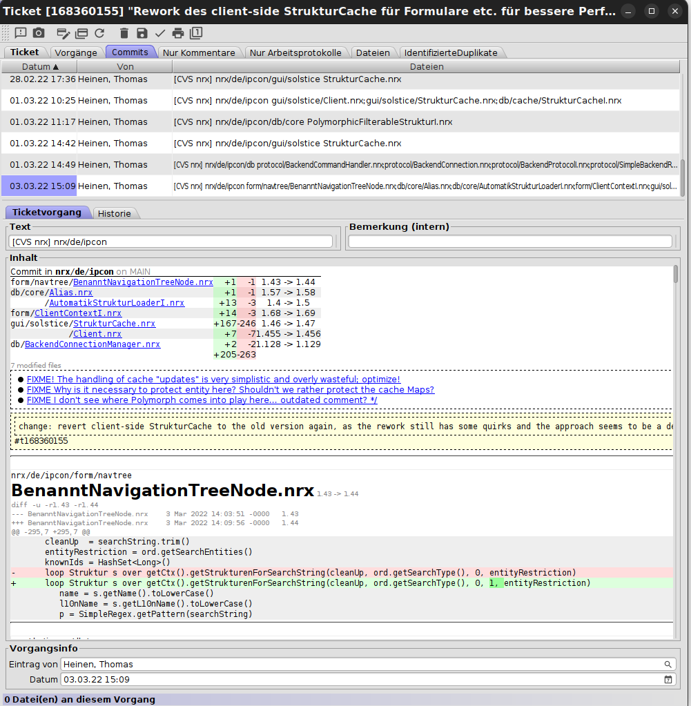 modules ticket reiter commits